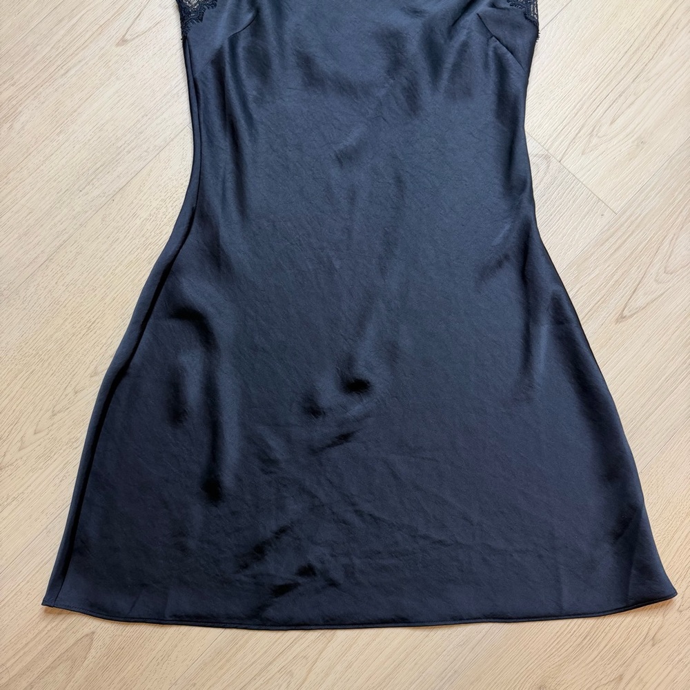Aritzia Wilfred Black Lace Satin Mini Dress - Picture 3 of 5